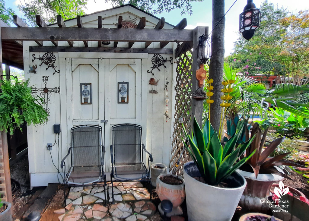 shed and doors to look like old English setting 