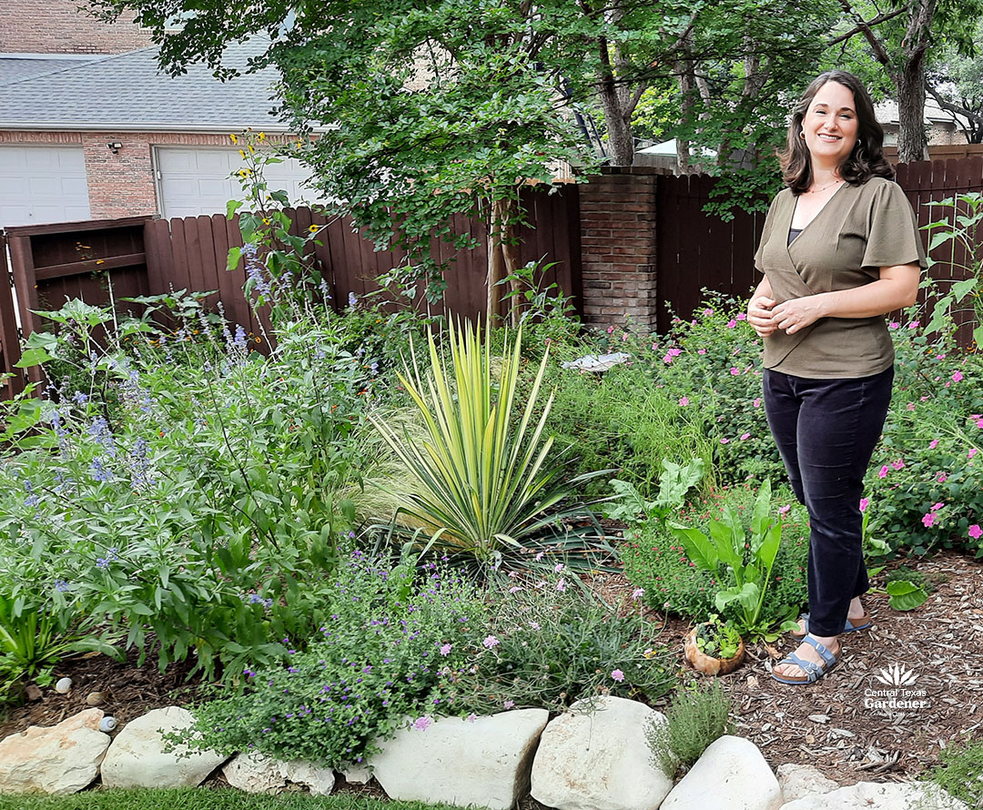 Alexa Volpe in her garden