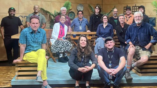 men and women on CTG set